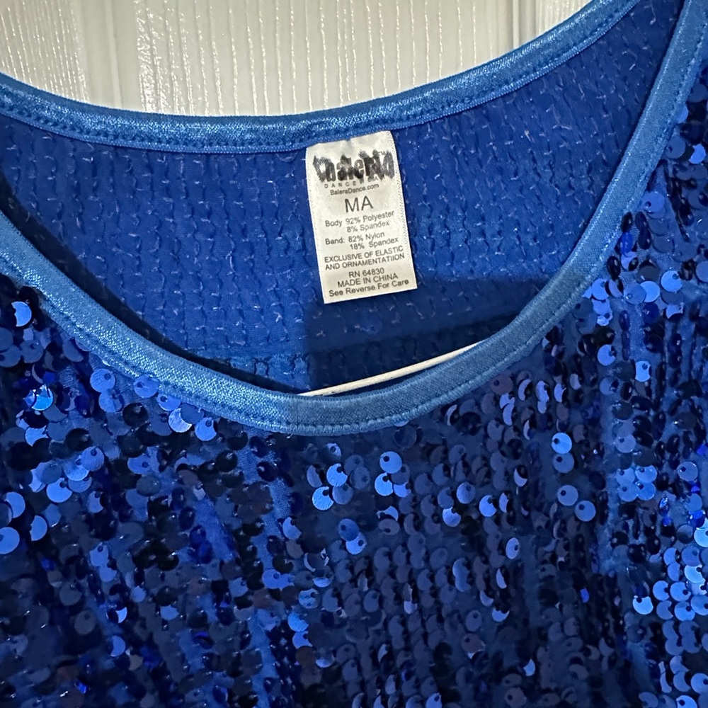 Balera Ultra Sparkle Racerback Tank - Blue Sequin - Picture 2 of 5